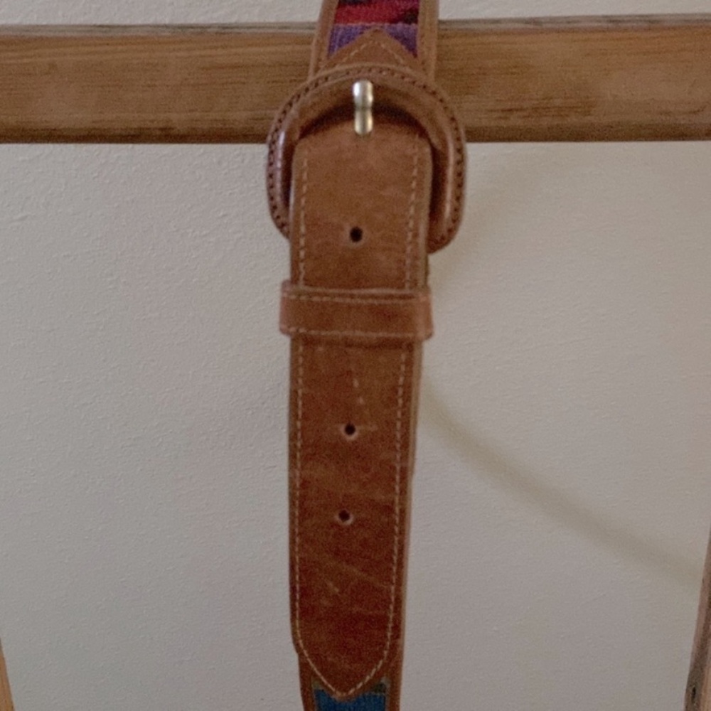 Vintage Leather southwestern 
Textile Belt Made in Guatemala
37” - Picture 4 of 7
